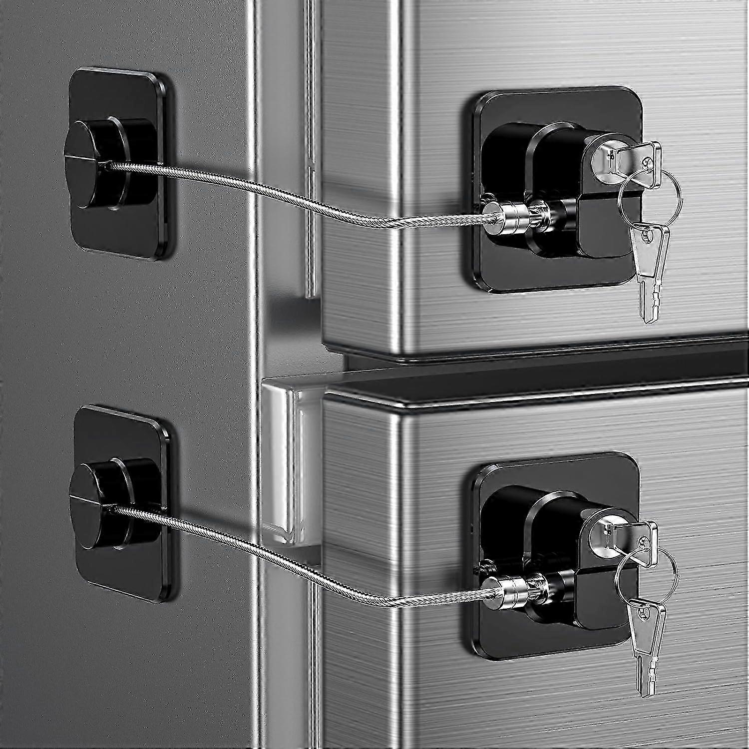 2 Pack Tool Free Fridge Door Locks