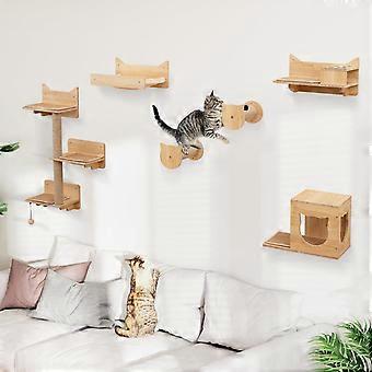 Väggmonterad kattmöbelset - Kattklättringstorn - Katttree - Katthus.