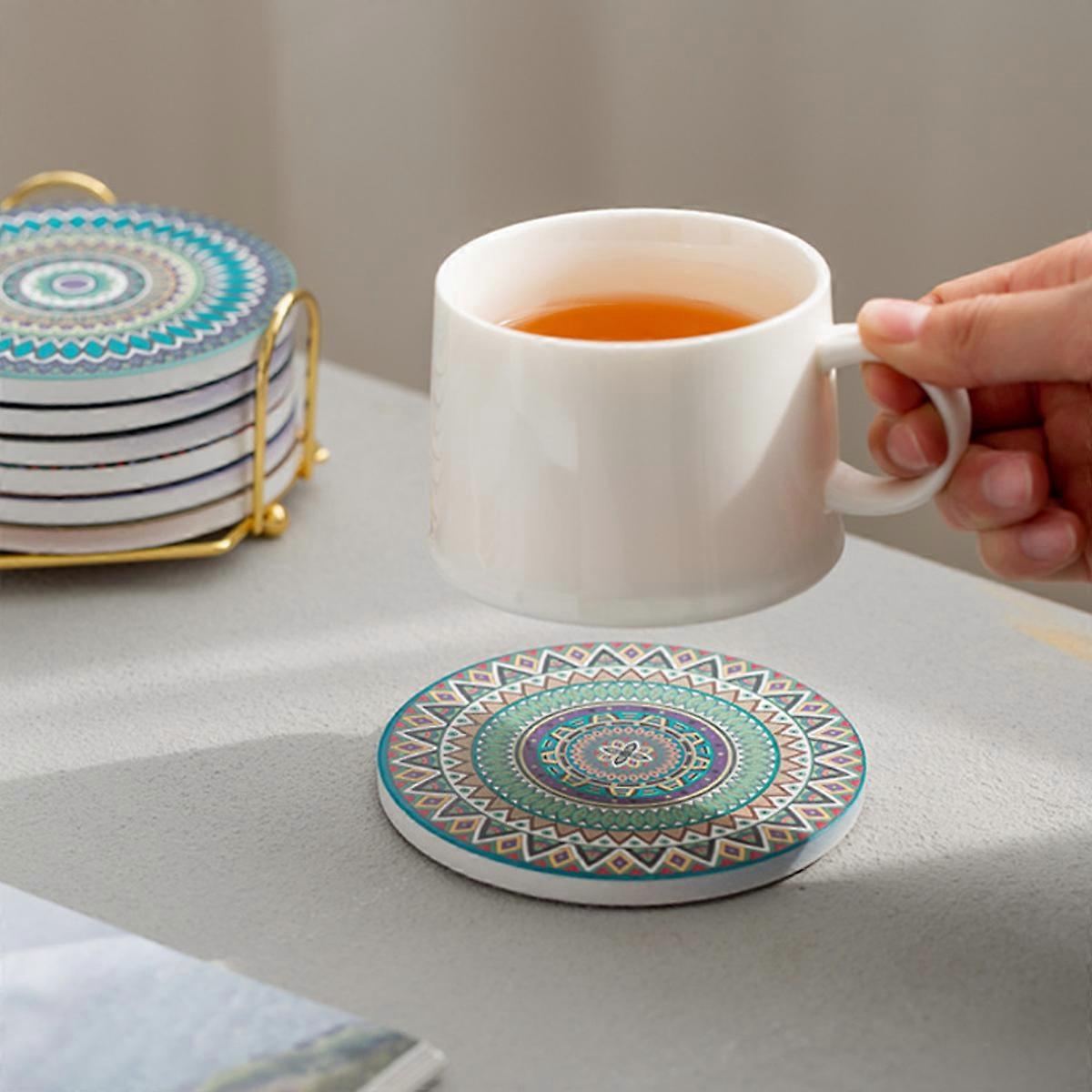 Absorbent Mandala Felt Coasters