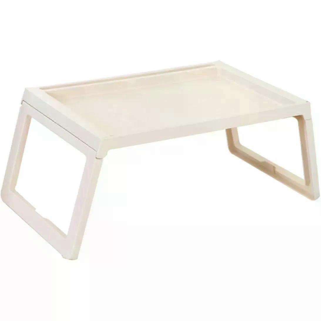 Foldable Bed Table Beige Plastic Folding Laptop Holder
