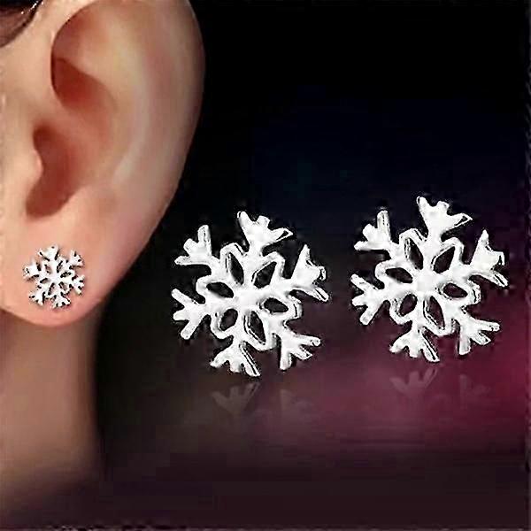 Silver Earrings compatible with Christmas - Snowflake Silver