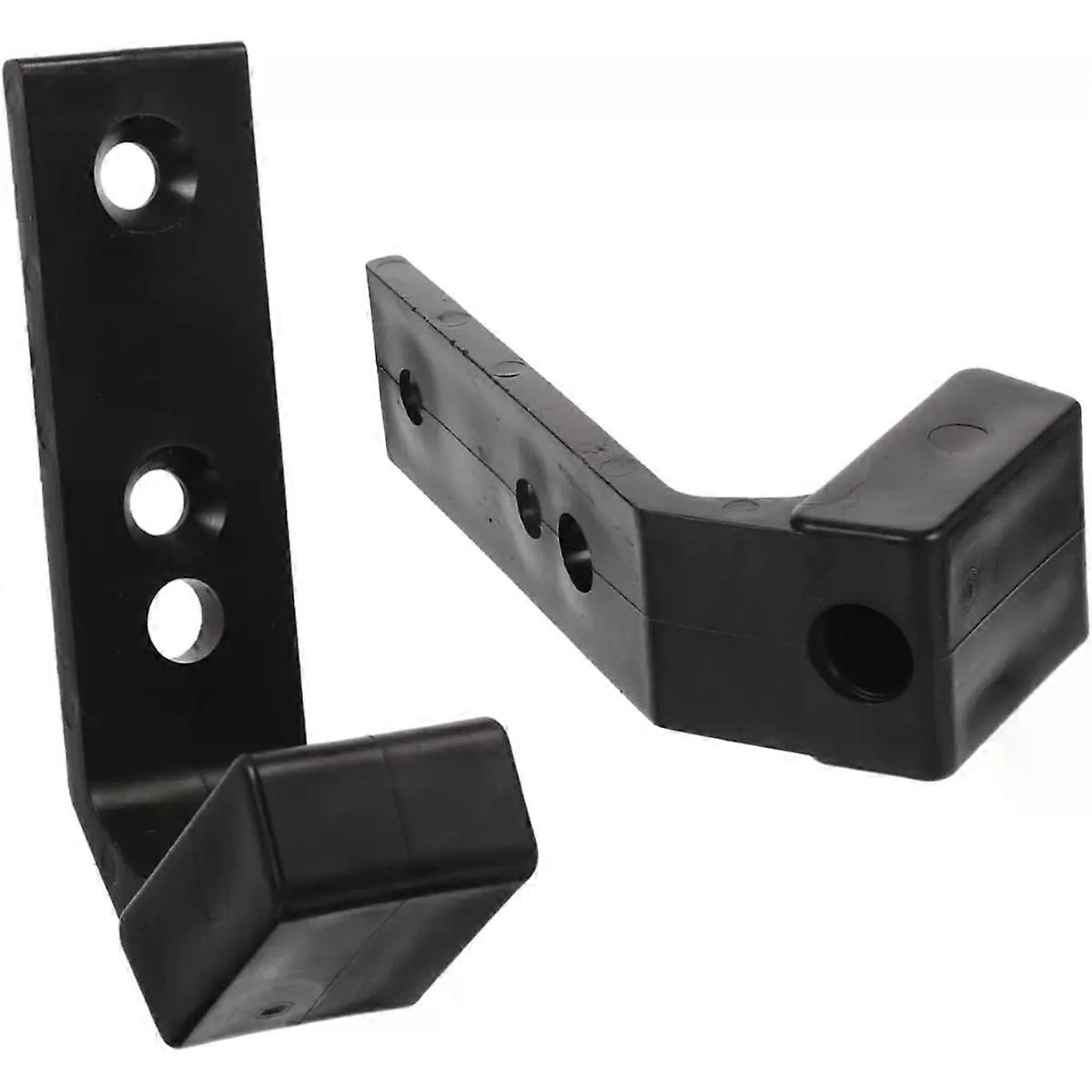 2pcs Wall Mounted Barbell Storage Rack with Hook Design, Black PC