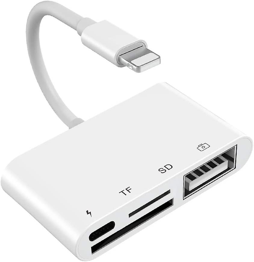 SD card reader, 4 in 1 Lightning to USB camera card reader adapter with USB 2.0 OTG interface