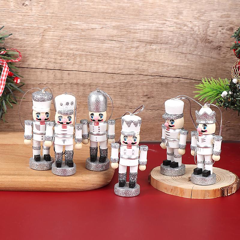 1pc 6cm Nutcracker Puppet Soldier Pendant Doll Christmas Decor Home Ornament