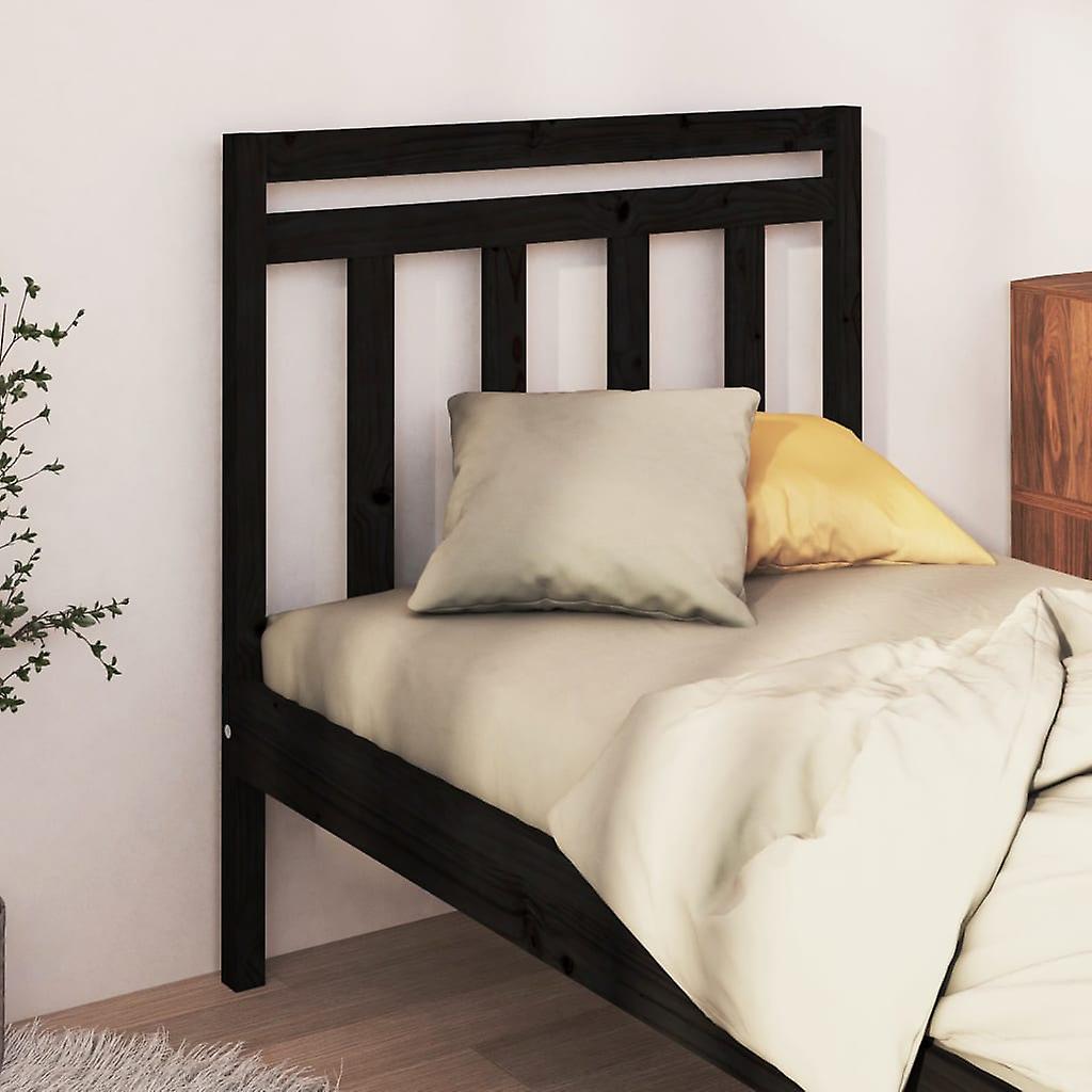 Headboard Black 95x4x100 cm Solid Pine Wood