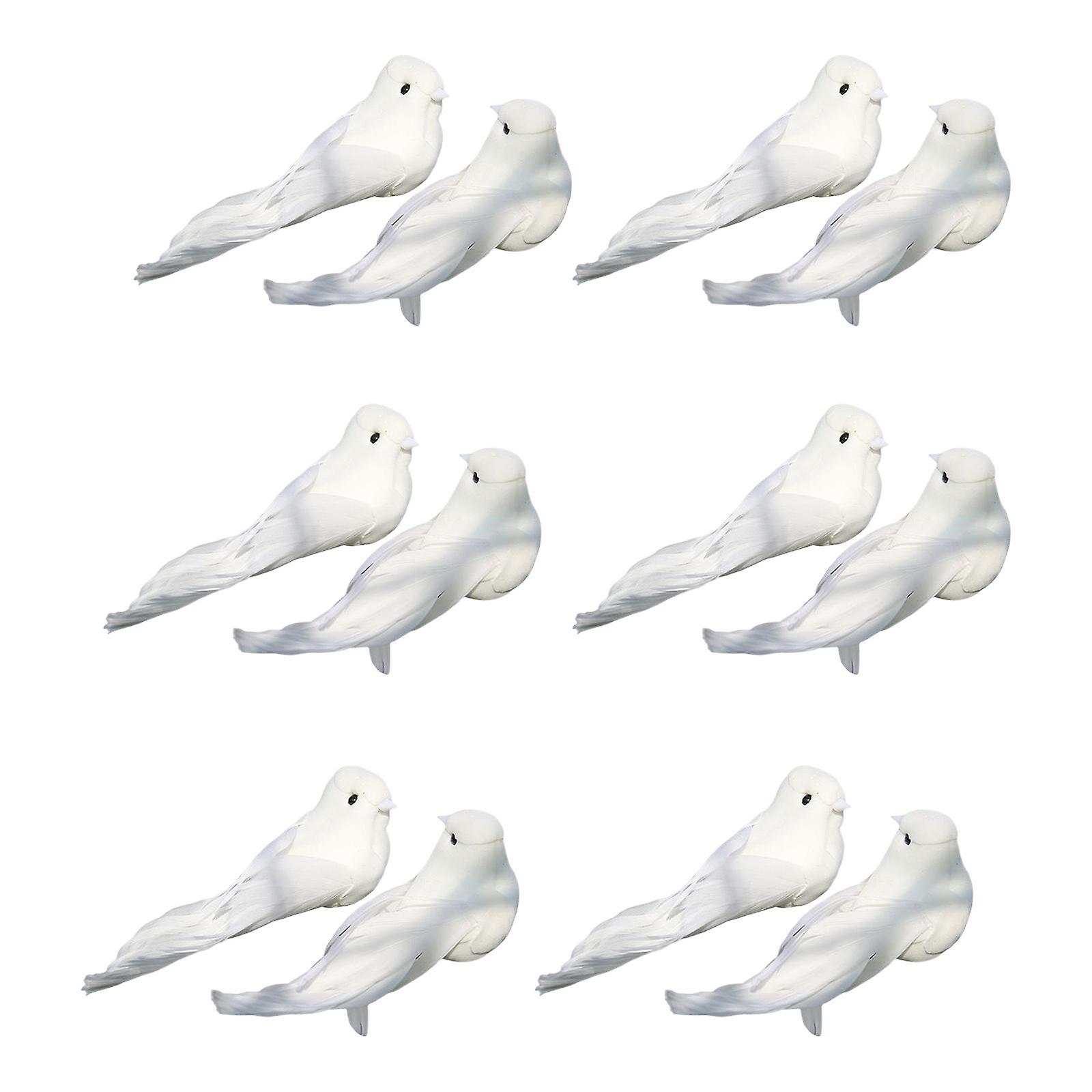 12 Pieces Artificial Simulation Foam Feather Bird Art Craft for Home Decor