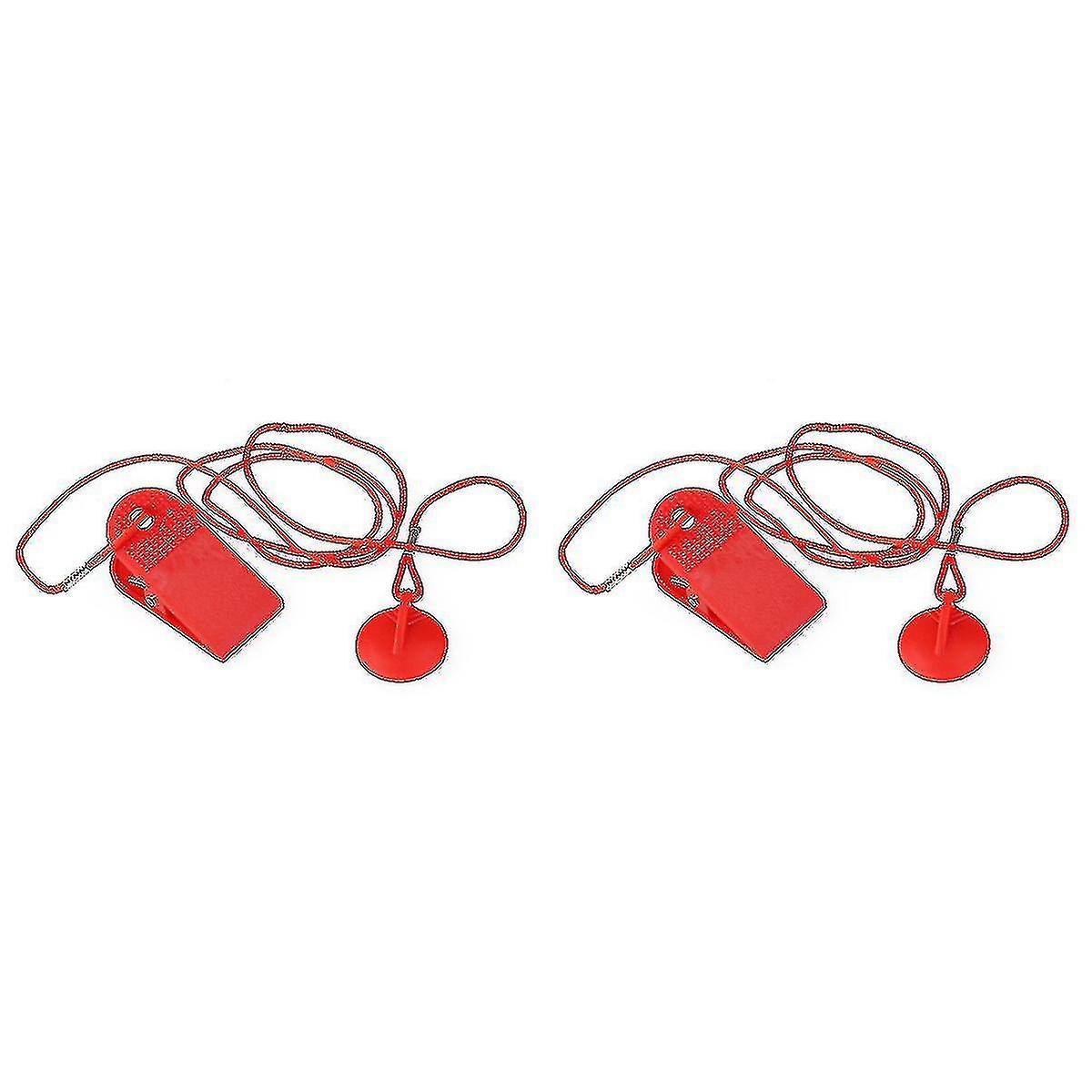 2pcs Replacement Magnetic Treadmill Running Machine Safety Key Switch - 2.3cm Diameter (Red)