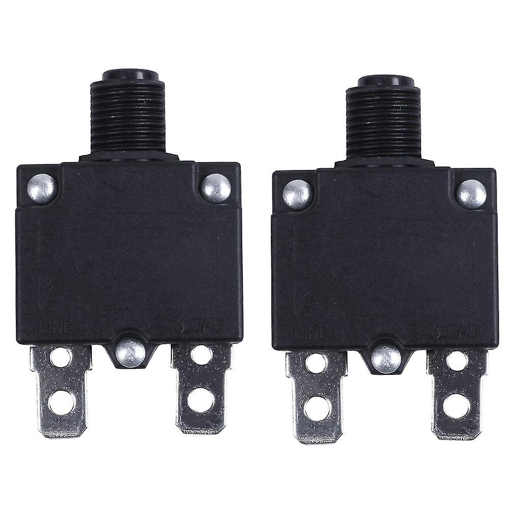 Ac 125/250v 10a Circuit Breaker Thermal Overload Protector Black