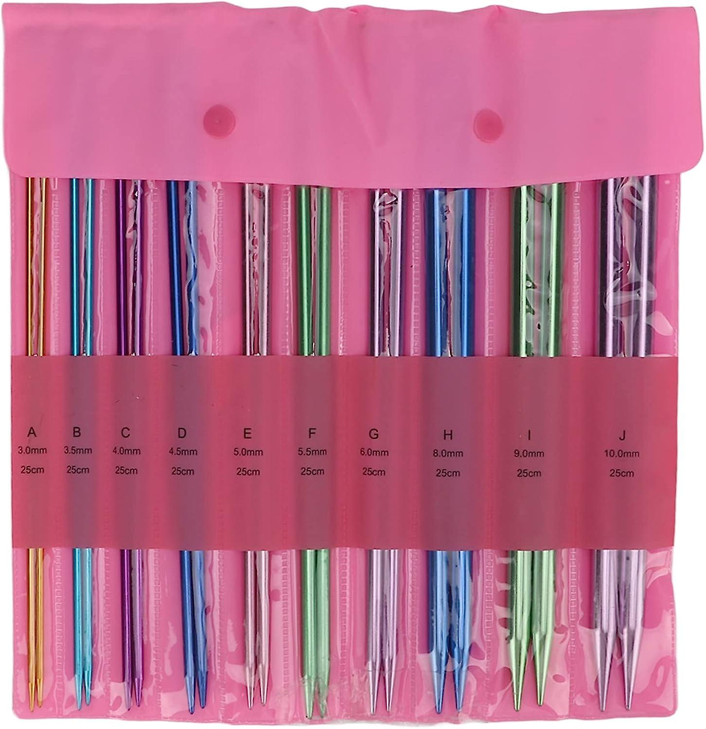 10in Knitting Needles Set Single Pointed Colored Aluminum Ultra Light Various Sizes Available Knitting Supplies For Diy Enthusiasts