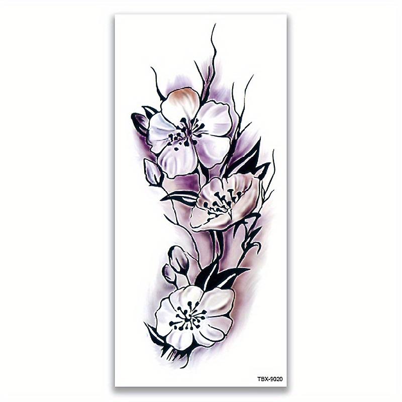 Autocollant de tatouage temporaire Rose Fleur Faux tatouage Coloré Imperméable à l’eau Tatouage Autocollants pour femmes