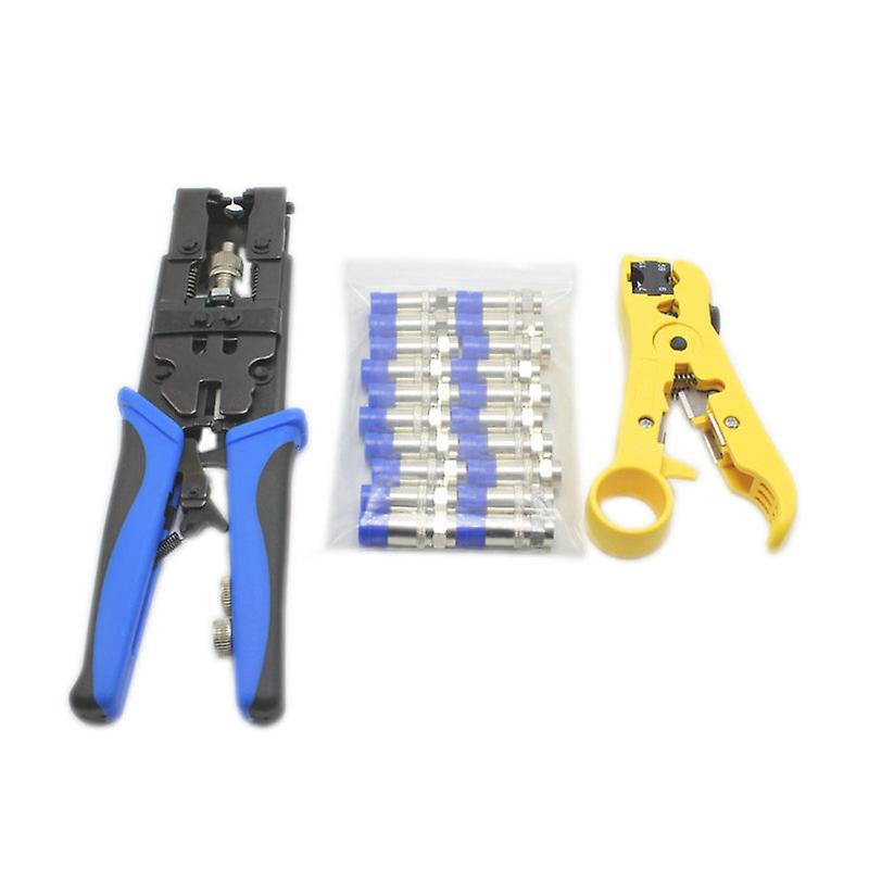 Coax Compress Crimper Tool Bnc/rca/f Crimp Connector Rg59/58/6 Cable Wire Cutter Adjustable Coaxial Cable Crimper Stripper Tool