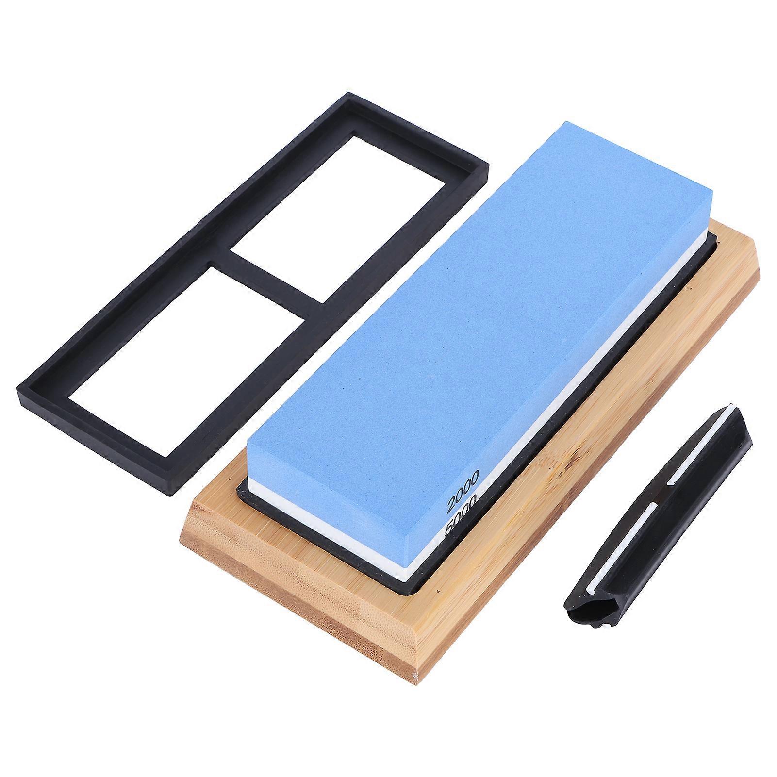 2000+5000Grit Sharpening Stone Double Sided Grindstone Whetstone Kitchen Utensil Blue