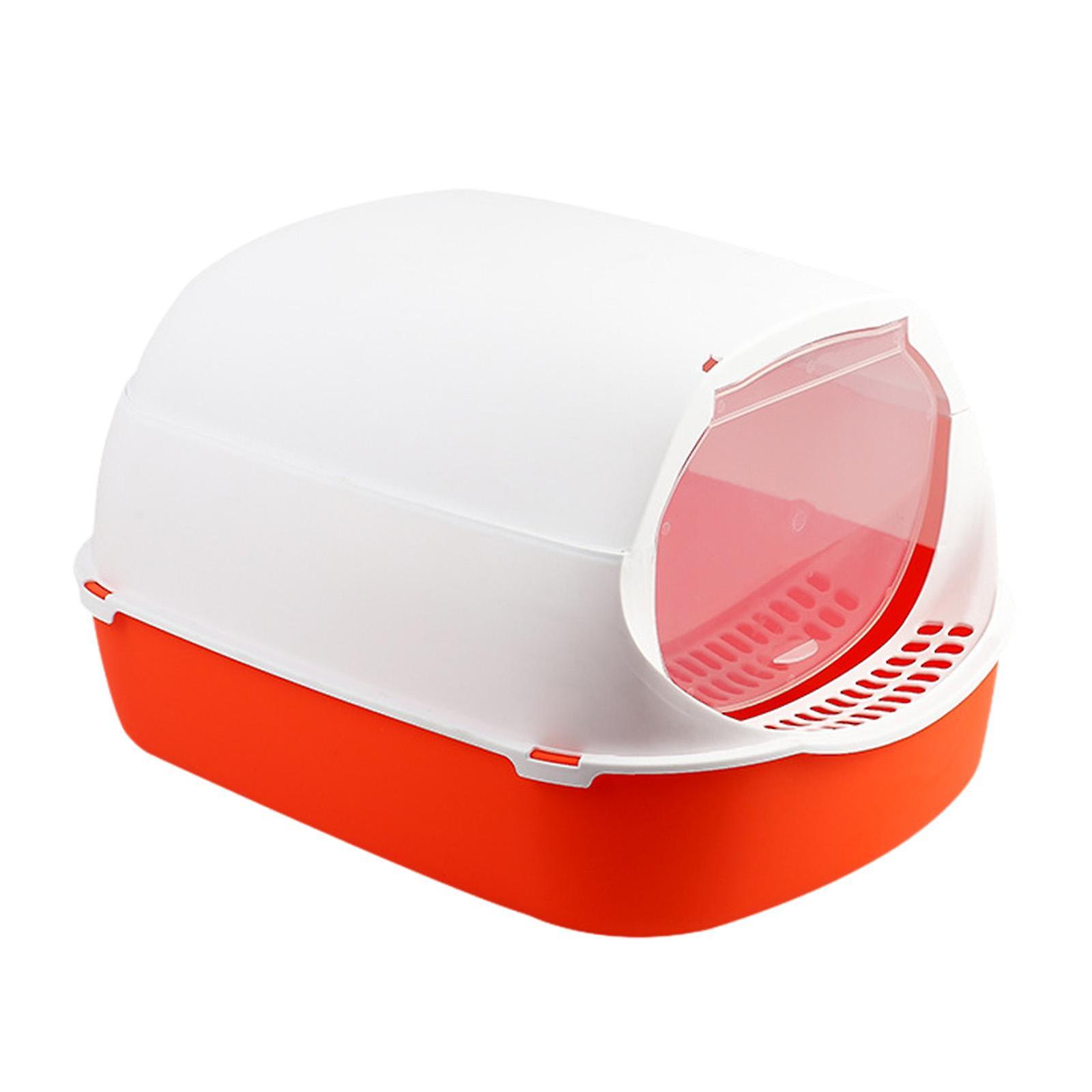 Cat Litter Box with Door Detachable Easy Clean Fully Enclosed Cat Litter Box Violet