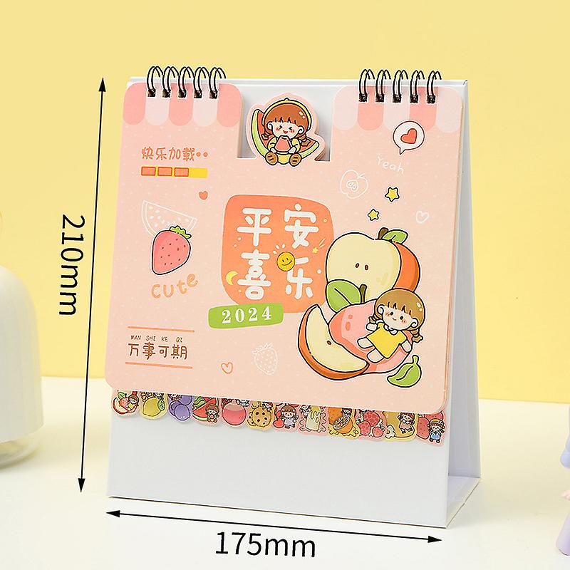2024 Calendar Little Fresh Desk Calendar Desktop Planner Notepad Coil Calendar Book Stationery Office School Supplies