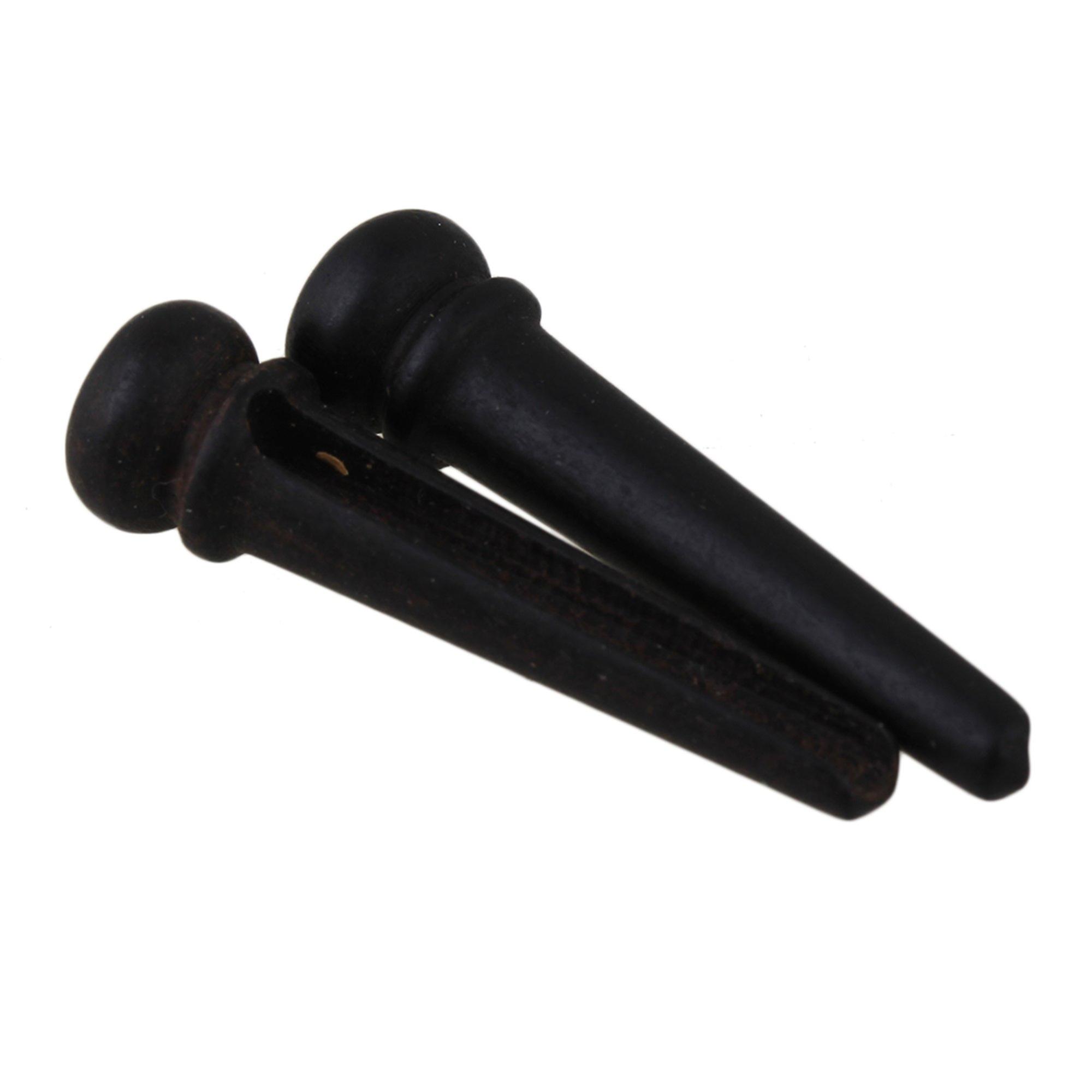 1 Ensemble de 6 Ebony Guitar Pins Abalone Dot / Copper Circle Jupe 5.33mm