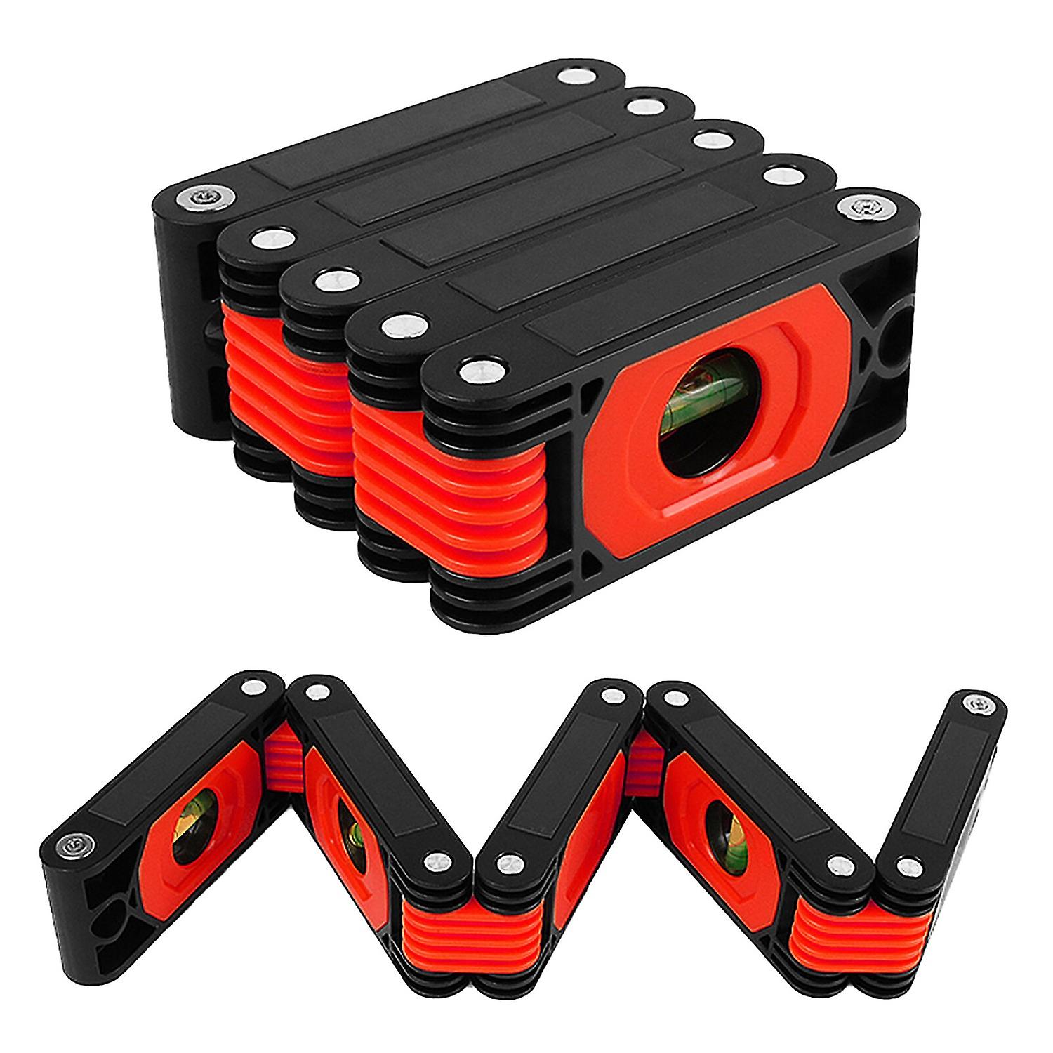 High Precision ABS Multi-Angle Foldable Level with Red Acrylic Vials