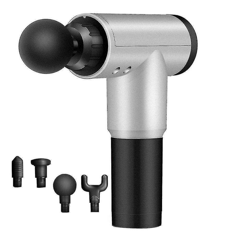 EU プラグシルバーマッスルフェイシアガンマッサージャー電動マッスルリラクサーハンドヘルドディープティシューマッスルマッサージャー Az14559