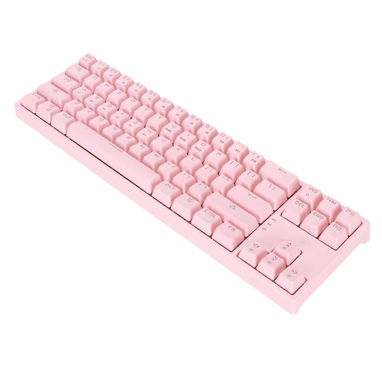 Mechanical Keyboard 71 Keys Blue Switch RGB Backlight Pink Gaming