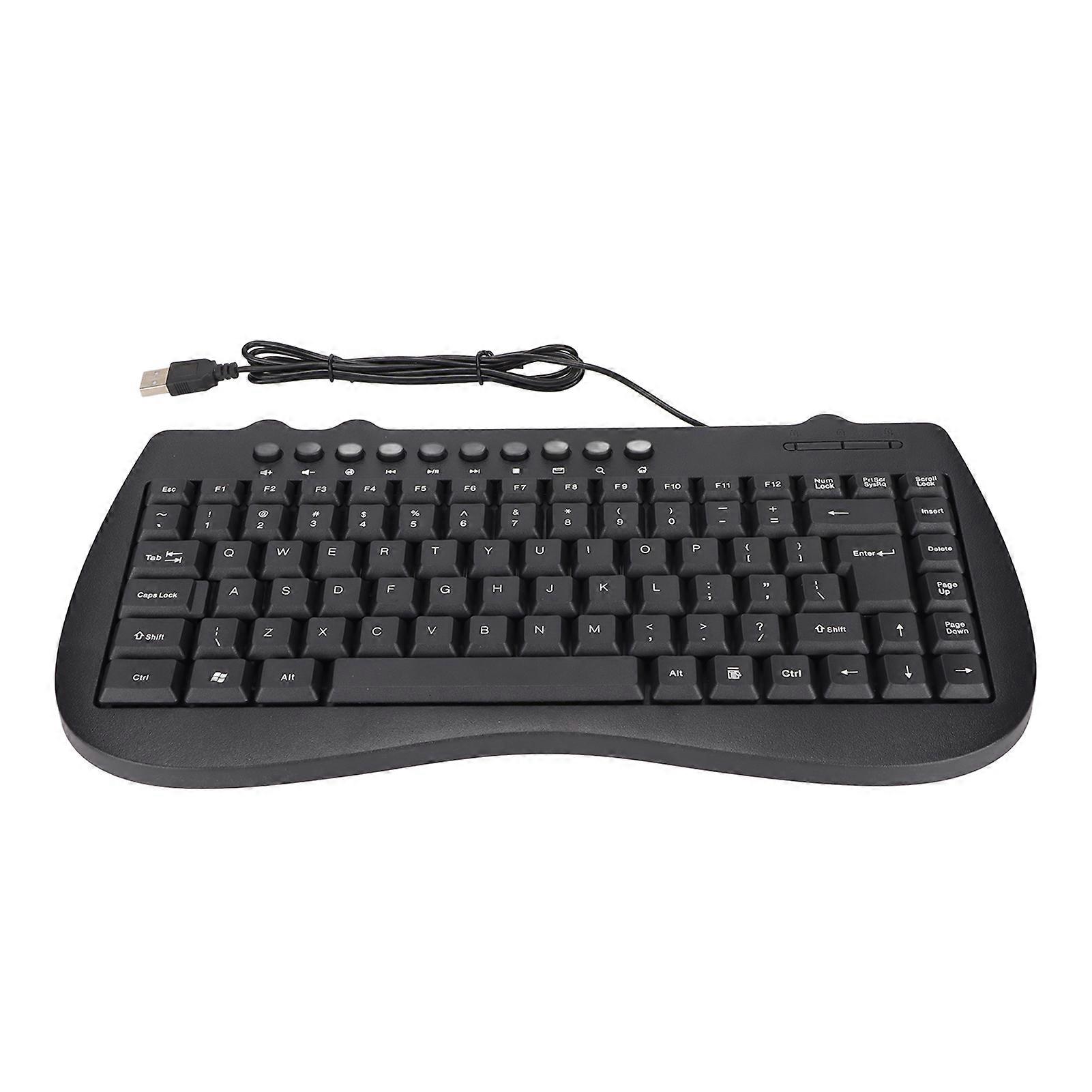 Keyboard 95 Key Wired Mini USB Interface Desktop Computer Mute Ultra Thin Keyboard Multimedia Small Language Keyboard