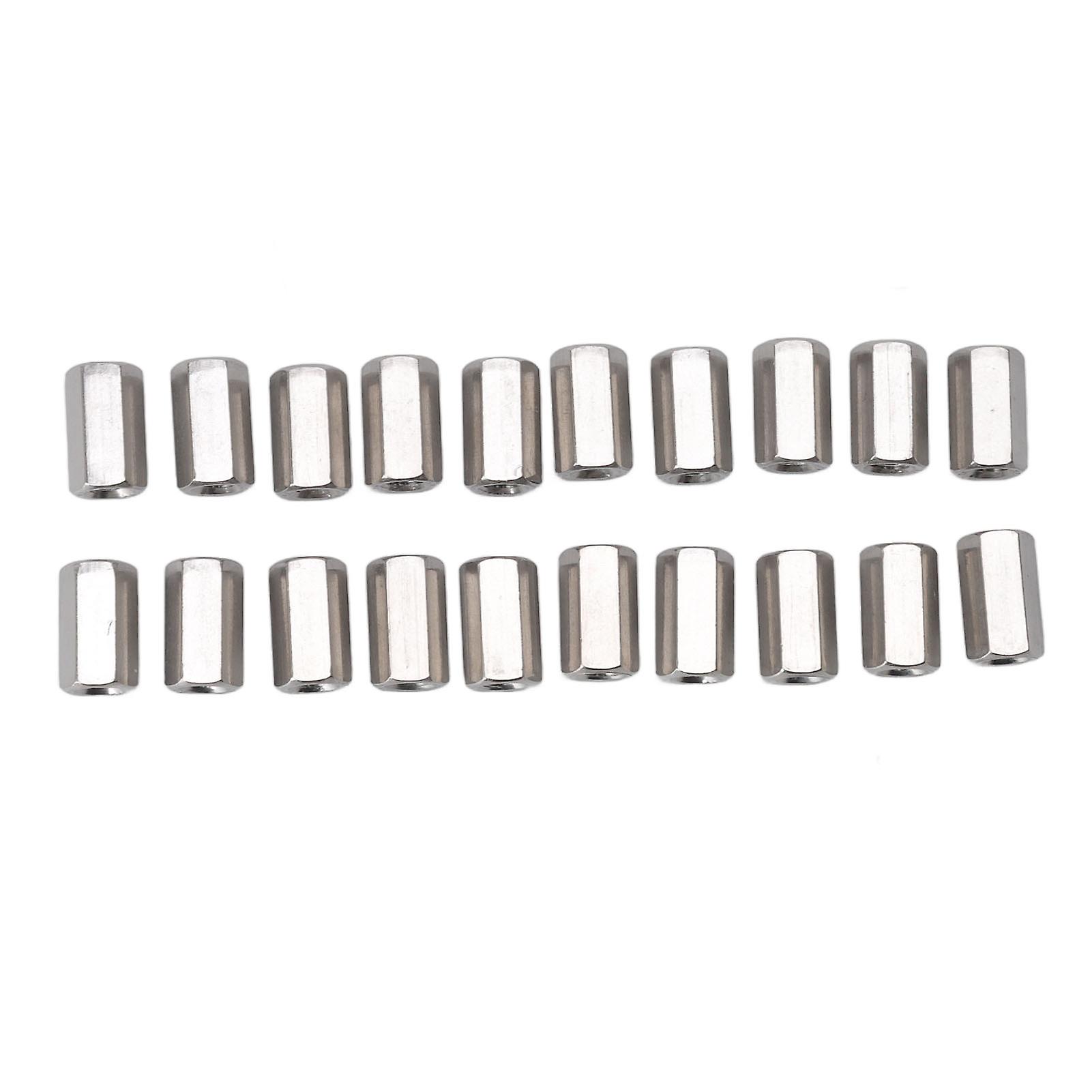 20Pcs Silver M5 Hex Coupling Nut Kit Stainless Steel Coupling Nut for Indoor Decorating