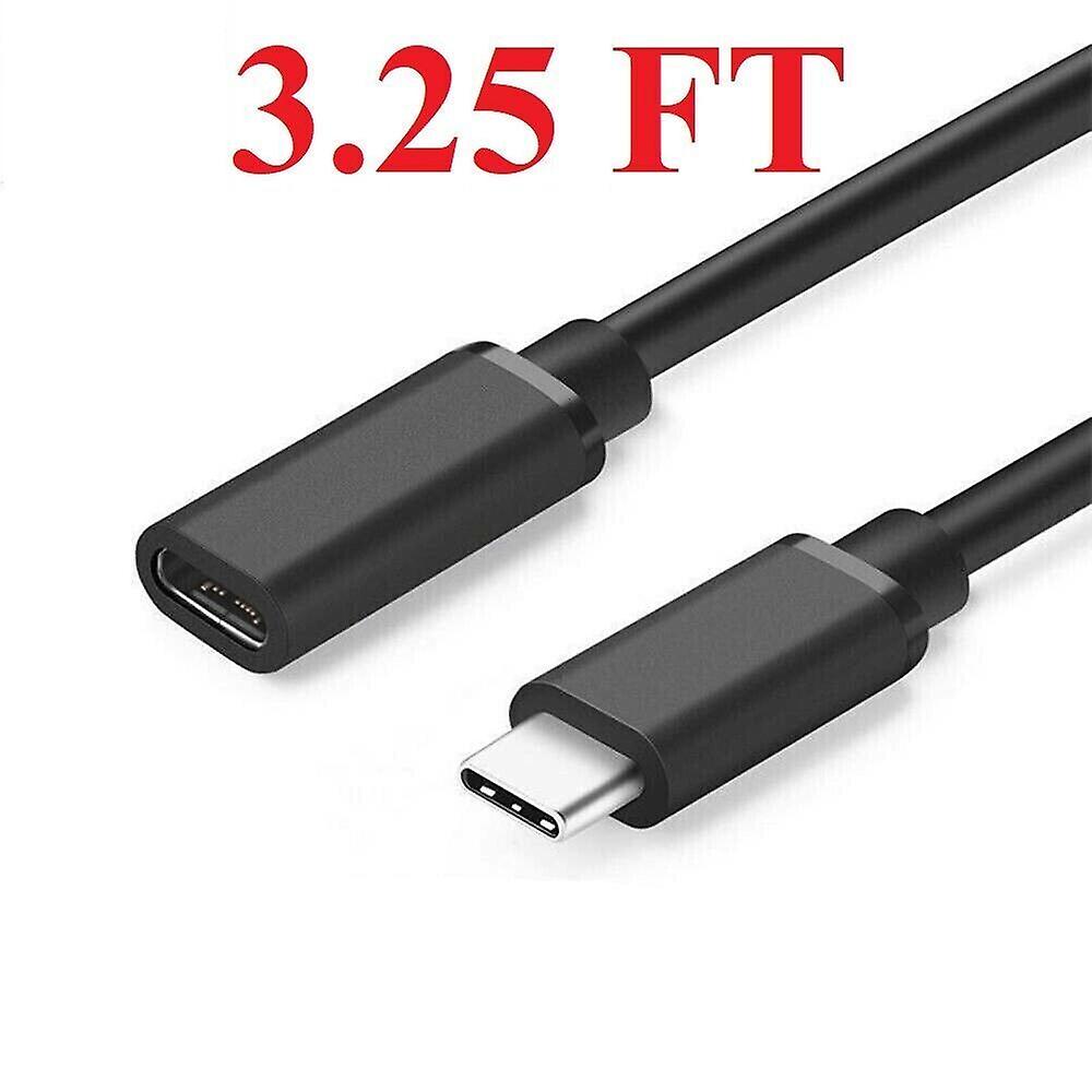 NEW Type C USB 3.1 Male to USB-C Female Extension Data Cable Cord Black