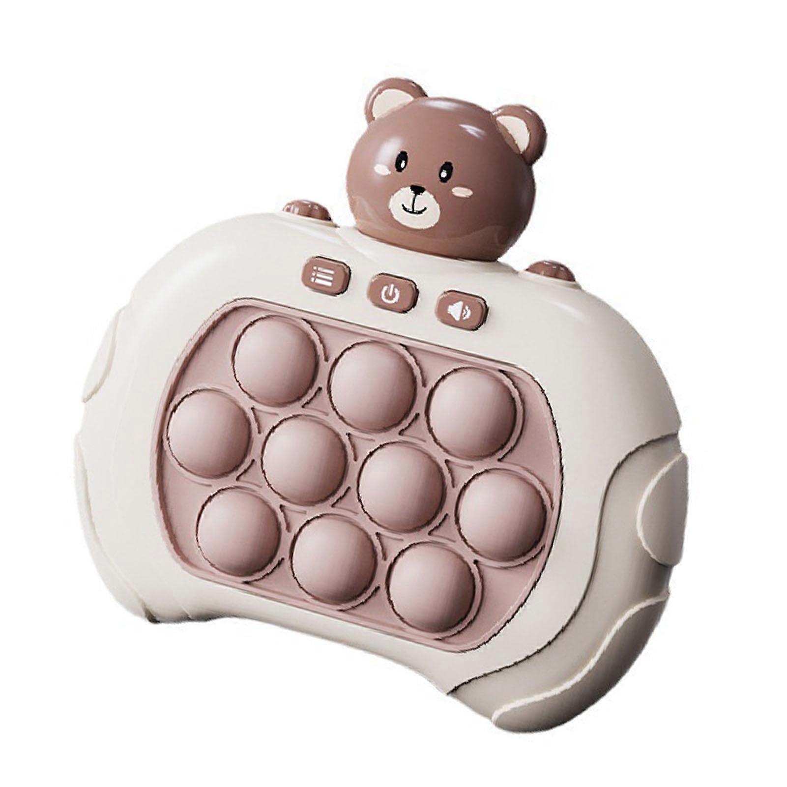 Handheld Speed Pushing Game Light Up Early Educational Electronic Push Squeeze Console Toy Bear 