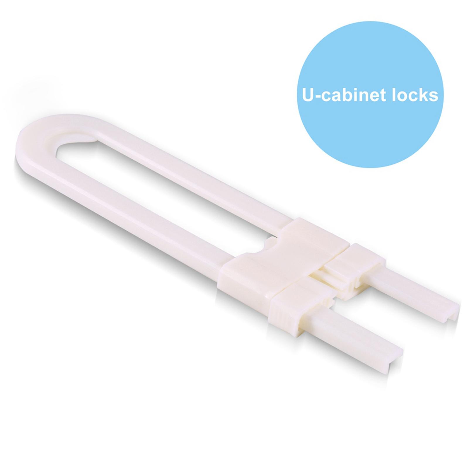 Loquet de sécurité en forme de U pour tiroir, porte, armoire, placard