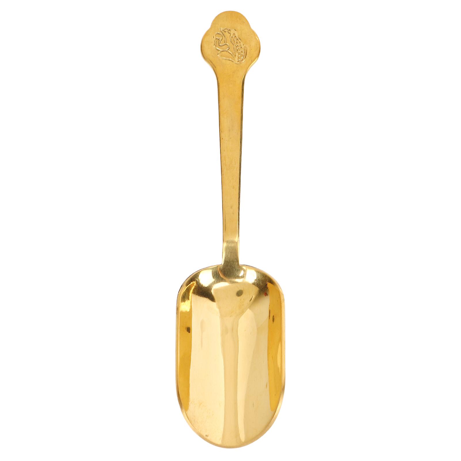 Gold Colored, Brass Decorative Tea Spoon For Kung Fu Teaware, Rust And Stain Resistant Tea Ceremony Accessories With Practical Design And Minimalist