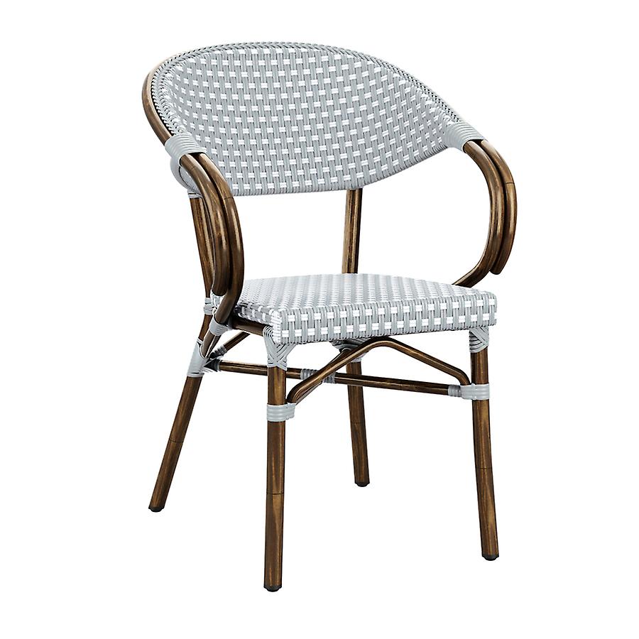 Parlance Stacking Armchair - White & Pacific Blue Weave