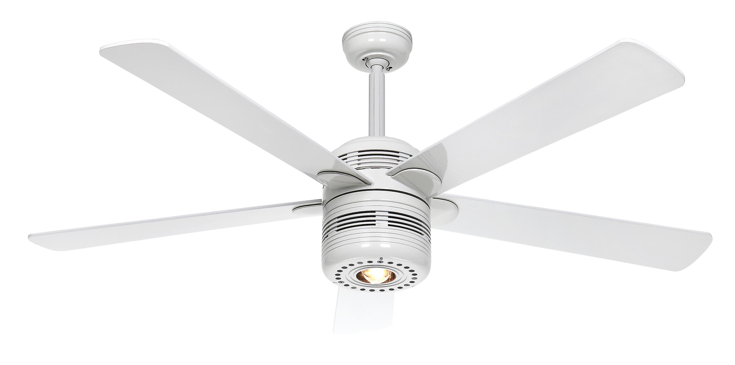 Ceiling fan ALU White with light and pull chains