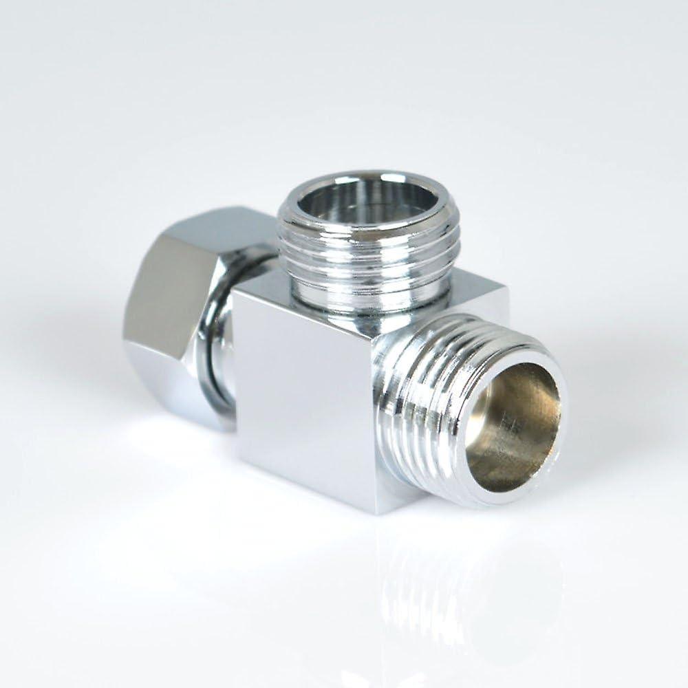 Brass Shower Arm 3 Way Diverter T for Hose Standard Connector - G1/2" Hand Shower System Replacement