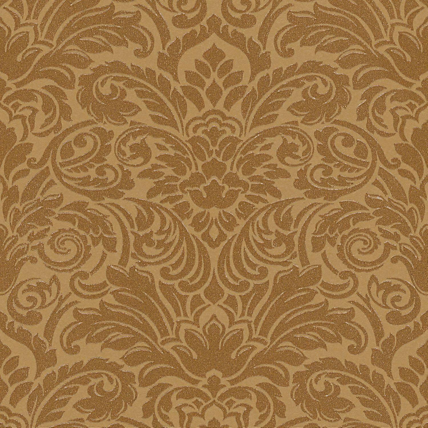 Papier peint baroque Profhome 305454-GU papier peint intissé légèrement texturé au style baroque mat or 5,22 m2