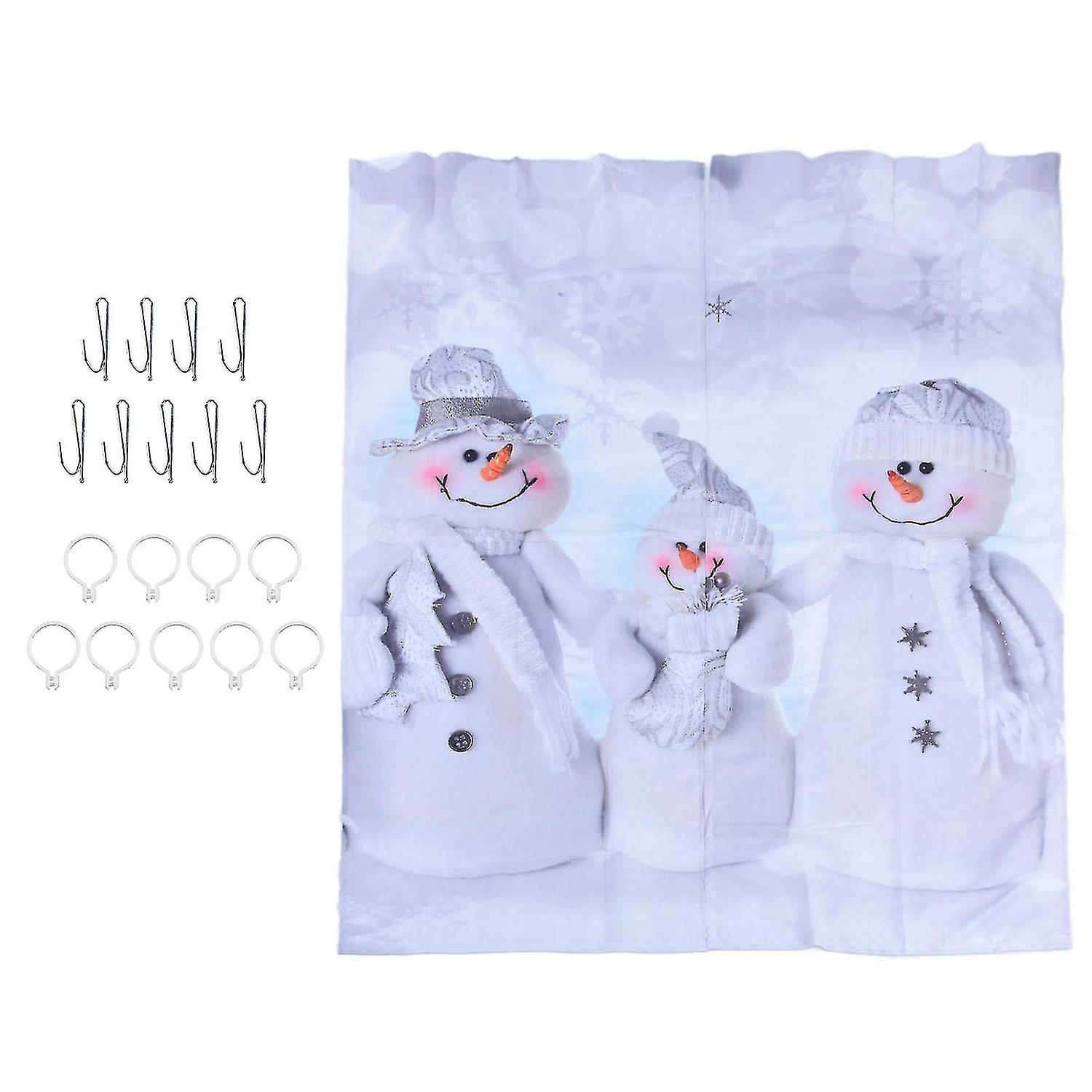 防水3Dプリントクリスマスウィンドウカーテン - 170x200cm