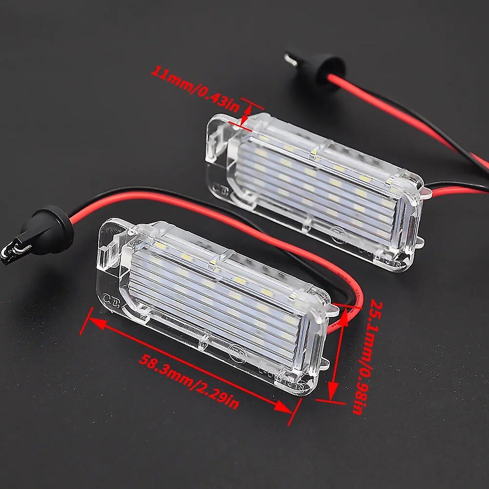 2pcs Canbus Led Number License Plate Light For Ford Focus 5d Fiesta Mondeo Mk4 C-max Mk2 S-max Kuga Galaxy 6000k White Auto Lamp