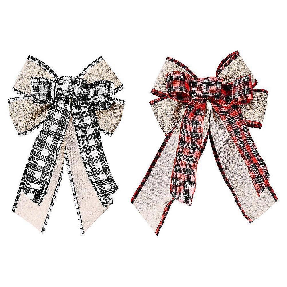 2Pcs Christmas Bowknot Xmas Tree Hanging Ornaments Xmas Bows (Random Color)
