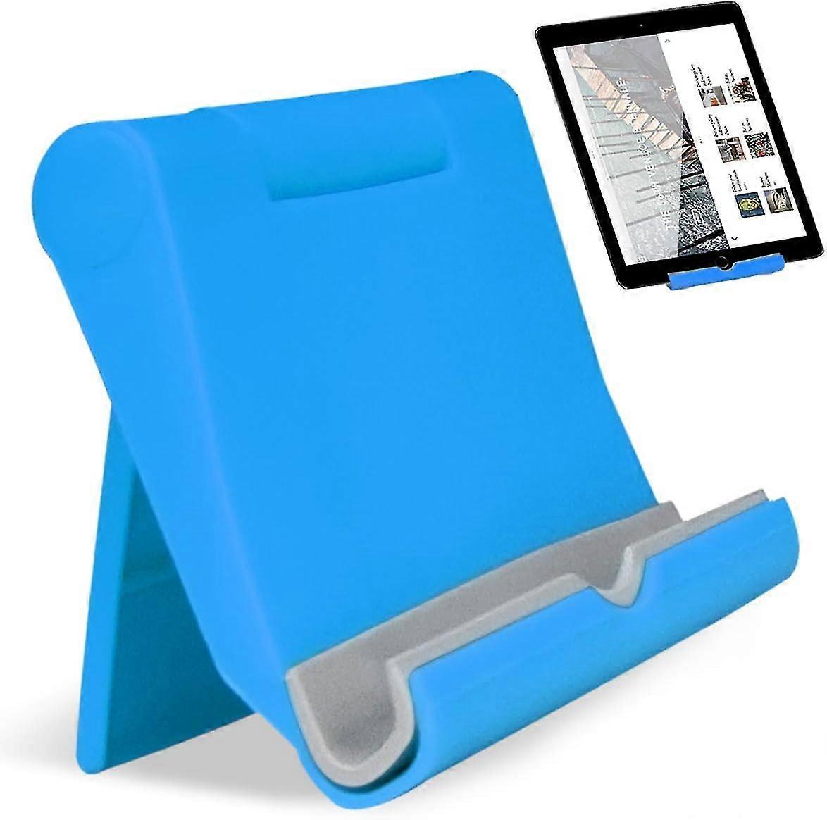 Tablet Stand Phone Holder - Universal Foldable Stand Adjustable Multi-Angle Dock (Blue)