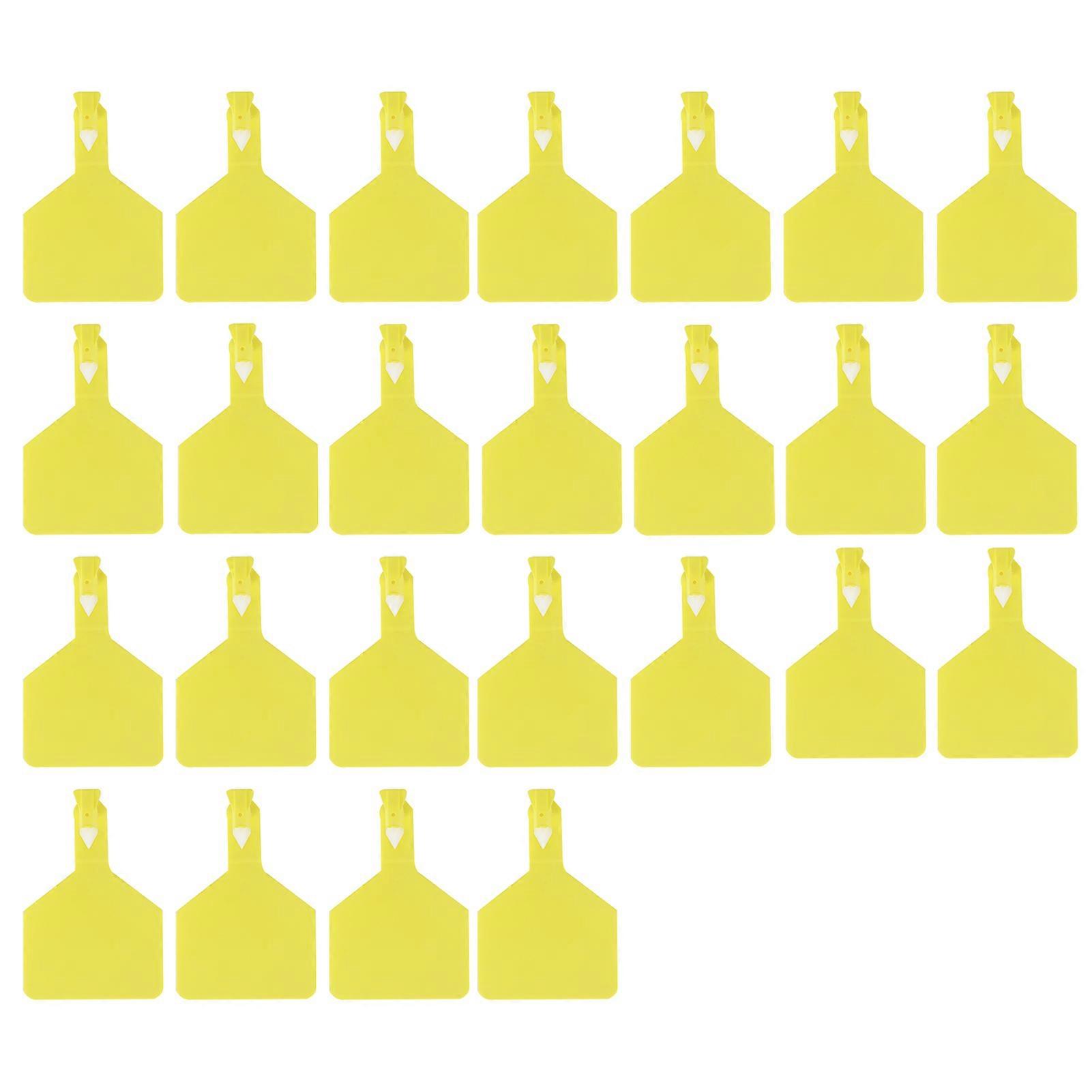 25PCS κενά σημάδια ετικετών αυτιών βοοειδών αγελάδων ζώων χωρίς την ταυτότητα ζώων αγροκτήματος λέξεων (L: 11.3x7.8CM)