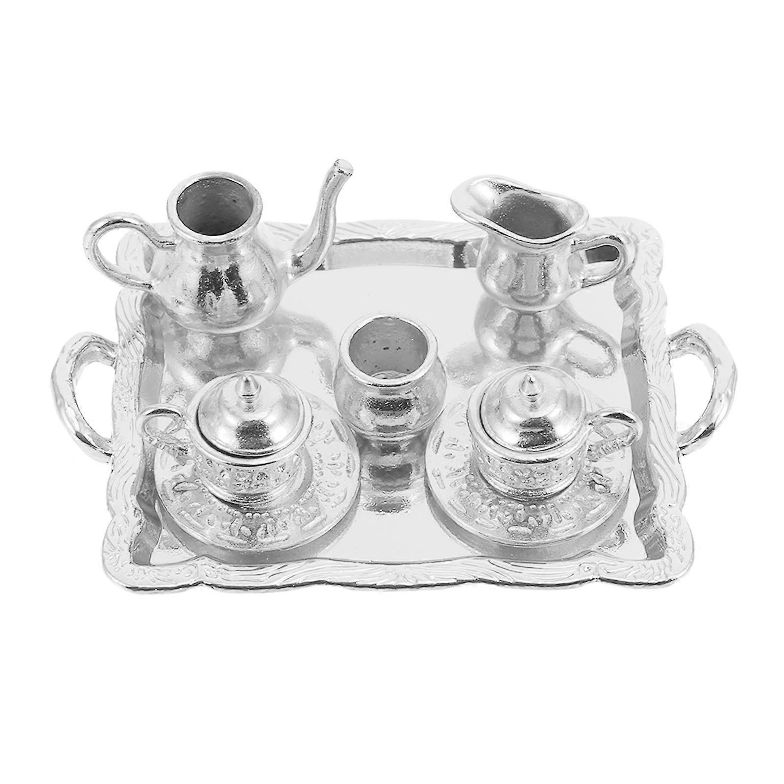 1 Set Mini House Tea Ware Delicate Mini Tea Kettle Decoration Mini Adorn