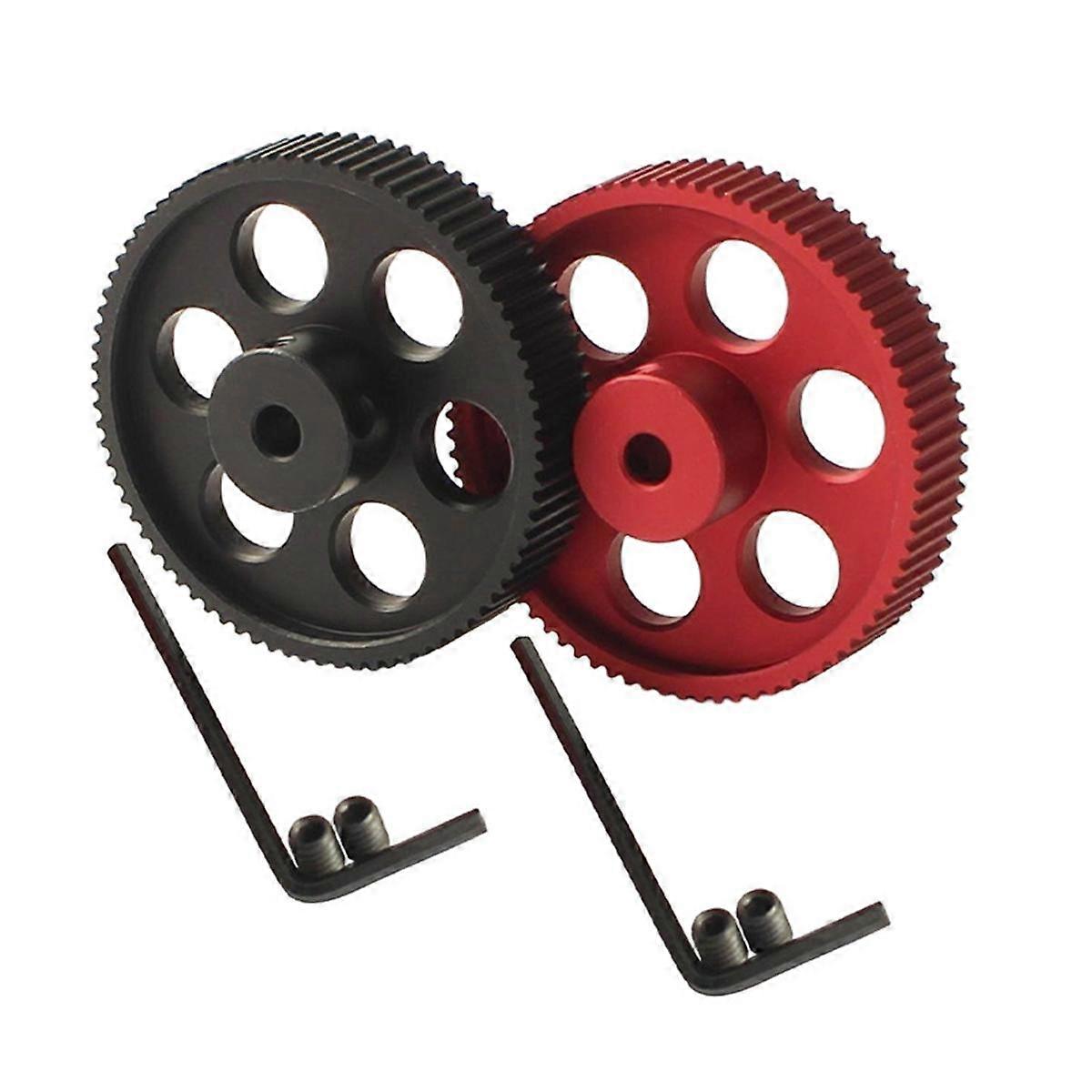 2Pcs 80Teeth 2GT C Kit 2GT Timing Pulley Bore 5mm 2MGT Synchronous Belt Width 9/10mm 80T for Voron 2.4 Red