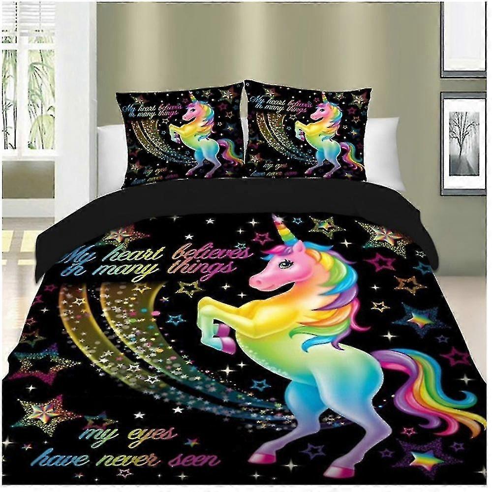 3d Unicorn Quilt Cover Childrens Bedding
