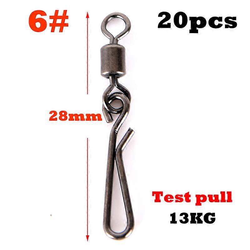 2032 Size 12/10/8/6/4/2 Rolling Percussion Fishing Swivel Lure Connector Terminal Hardware 20pcs