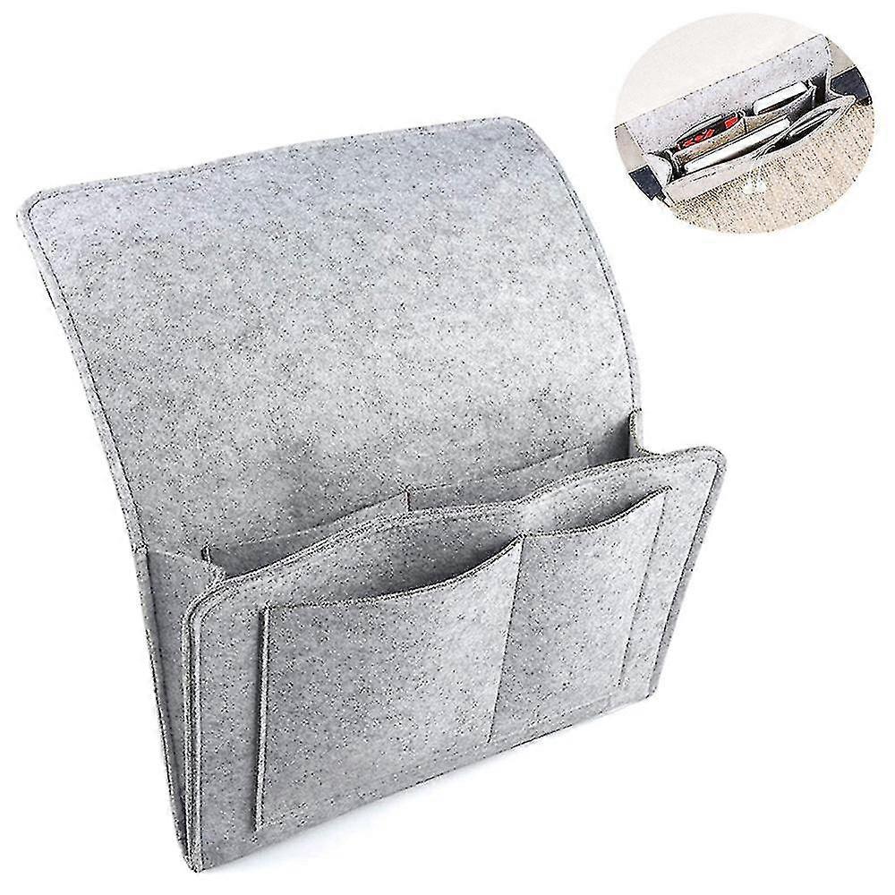 GYFDYM Bedside Pocket Storage Holder, Felt Bedside Caddy Storage Organizer Bed Caddy With 5 Small Pockets For Organizing