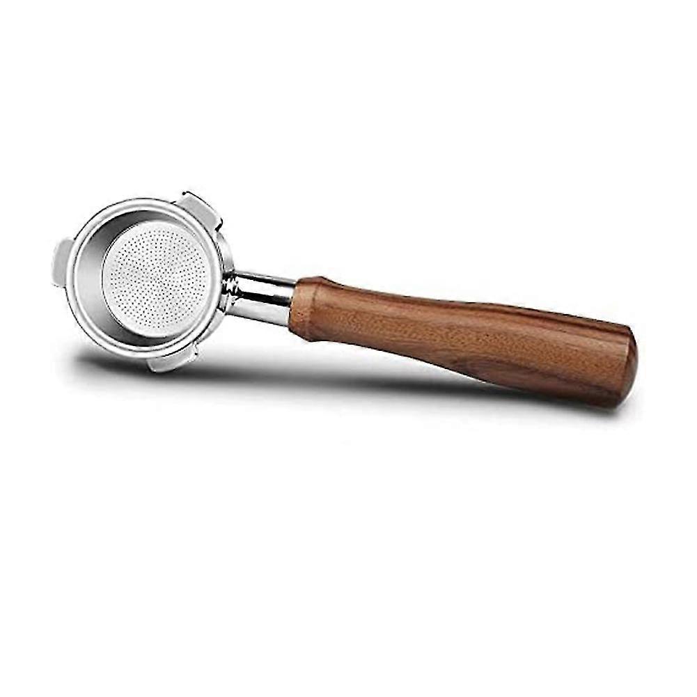 فلتر بورتافلتر بلا قاع 51 مم لفلتر ماكينة القهوة Ec680 / EC685 51 مم ، مقبض خشبي ثلاثي الأذن