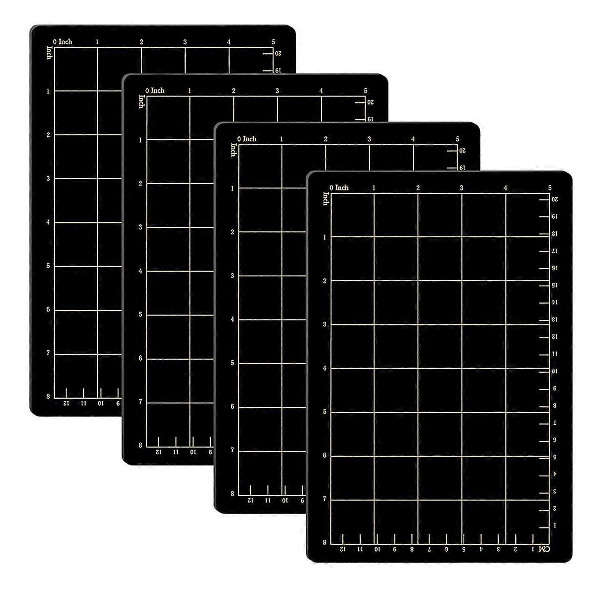 6inchx8.9inch Magnetic Spacers with Card Size Grid Cutter Accessories 0.8mm Thick Black Embossing Machine Die Mats