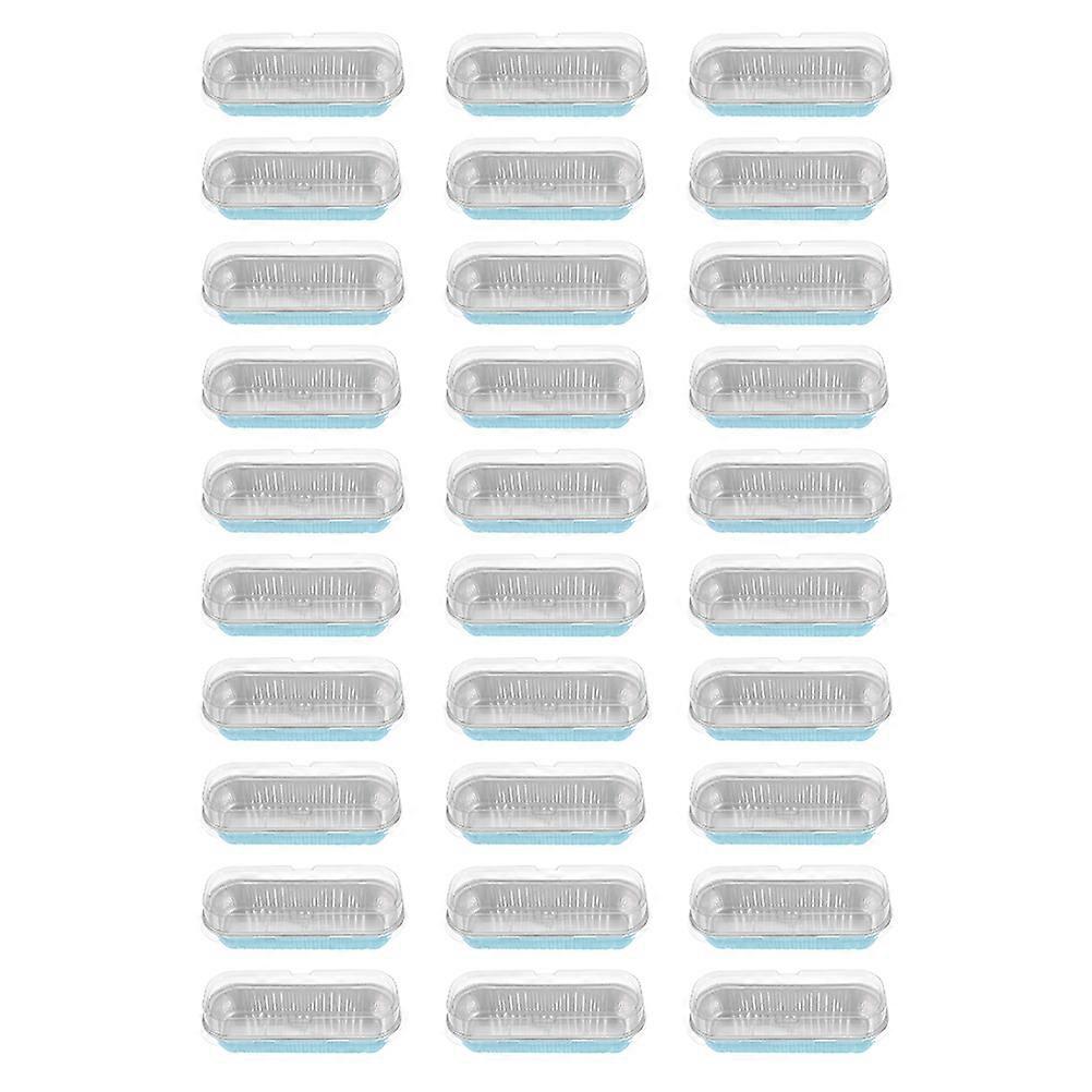 30Pcs Mini Loaf Pans with Lids Mini Loaf Baking Pans Thicken Rectangular Foil Baking Pan