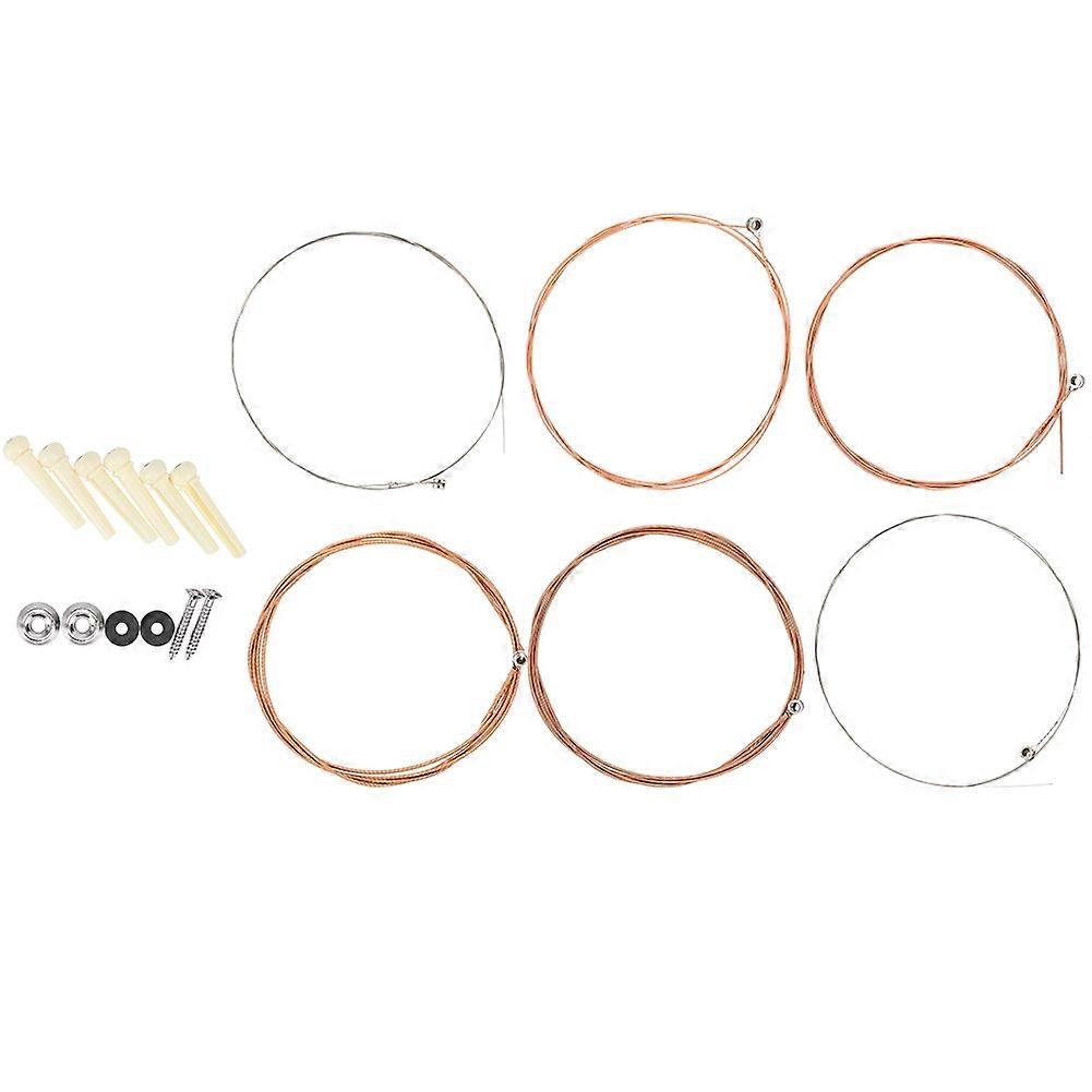 Folk Gitar Tilbehørssett Bridge Pin Strap Peg Kit for Folk Gitarspiller