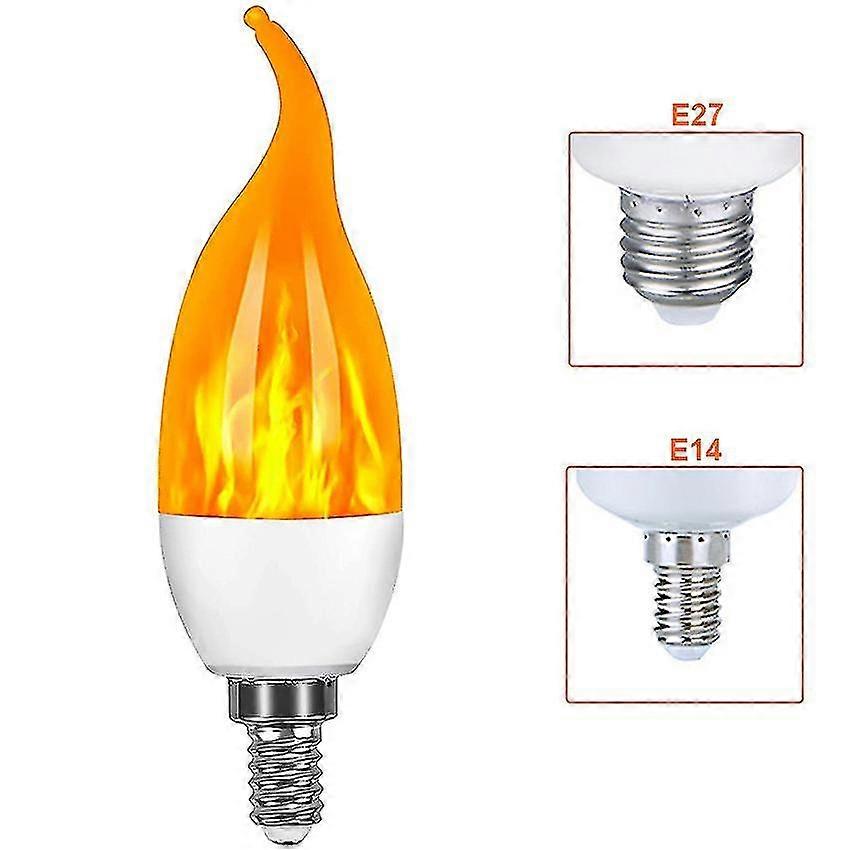Led Flame Flickering Bulb Led Fire Emulation Light E14 E27 Candle Lamp 4 Modes Lighting Creative Xmas Atmosphere Lamp Home Decor 1 Pcs Changzhao