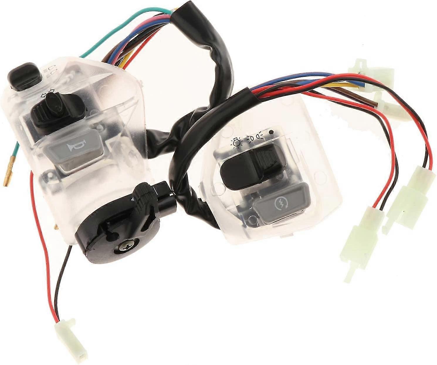 2x 22mm Motorcycle Handlebar Switches, turn Light Switch Start Switch for LC135 Made of high reliable quality and durable material, Transparent