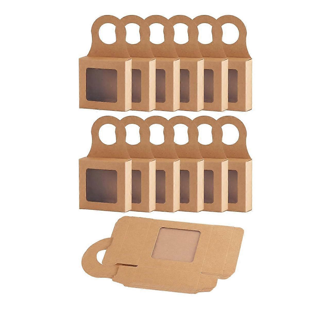 Wine Bottle Box with Window, 30 Pcs Box,Wine Boxes Favor Box Charcuterie Box Soap Packaging Box for