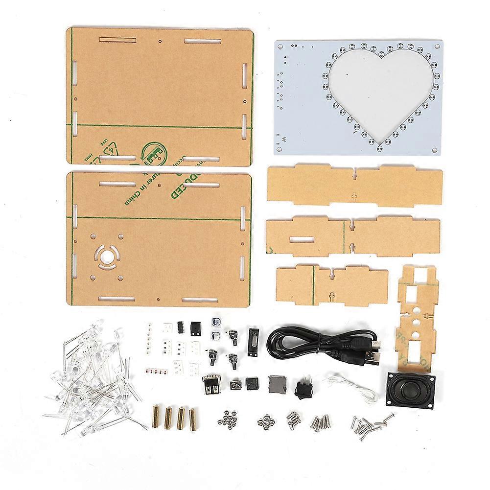 SCM Colorful LED Heart shaped Lamp MP3 Music Box for Electronic DIY Production Kit Gift NO.1955
